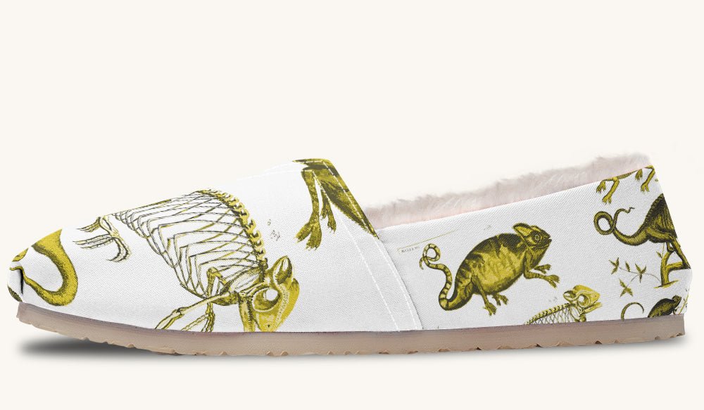 Reptilian In Bloom Yellow White Winter Casual Shoes - Jaded Lament