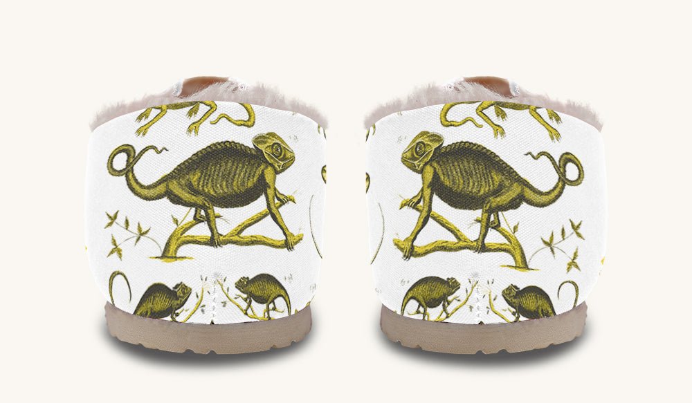 Reptilian In Bloom Yellow White Winter Casual Shoes - Jaded Lament