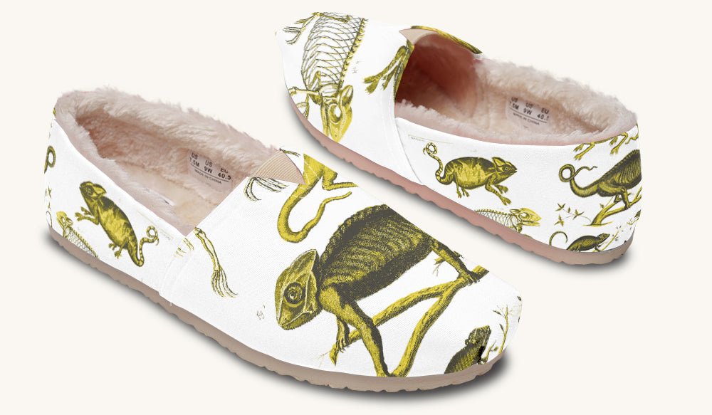 Reptilian In Bloom Yellow White Winter Casual Shoes - Jaded Lament