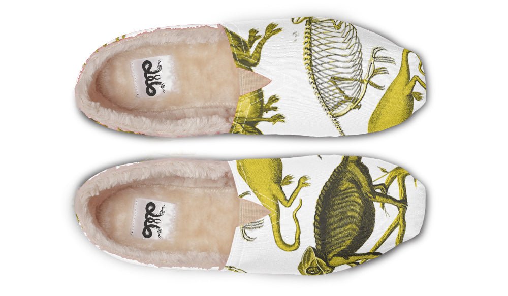 Reptilian In Bloom Yellow White Winter Casual Shoes - Jaded Lament