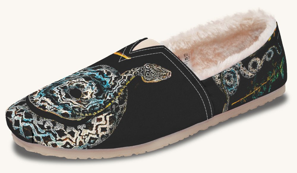 Serpent in Bloom Black Winter Casual Shoes - Jaded Lament