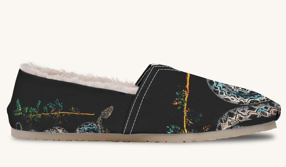 Serpent in Bloom Black Winter Casual Shoes - Jaded Lament