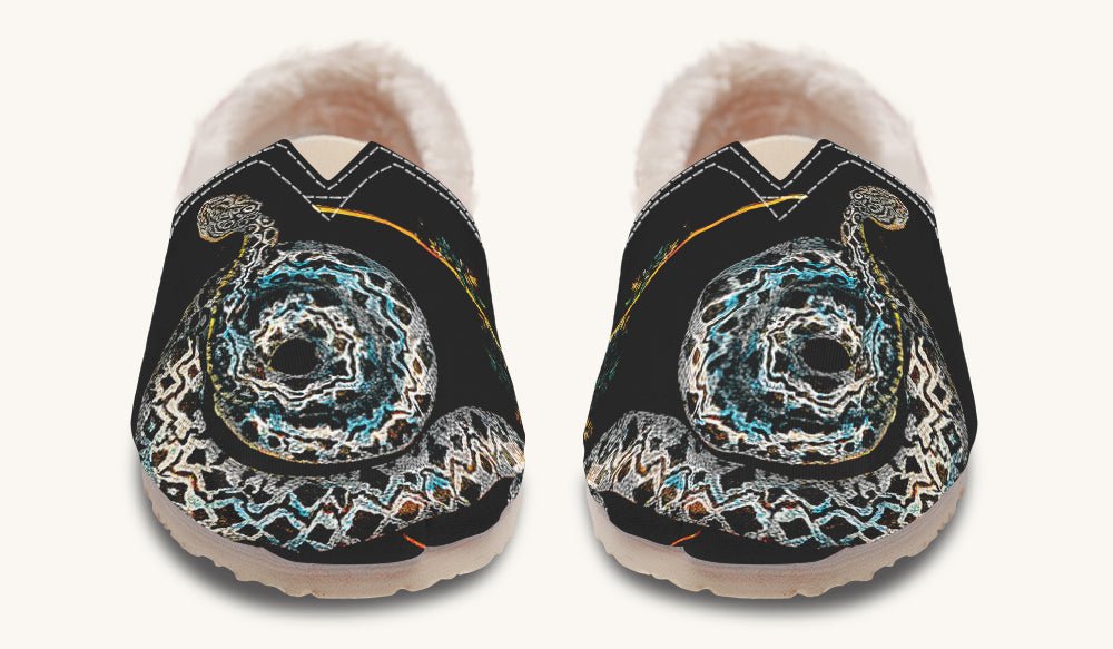Serpent in Bloom Black Winter Casual Shoes - Jaded Lament