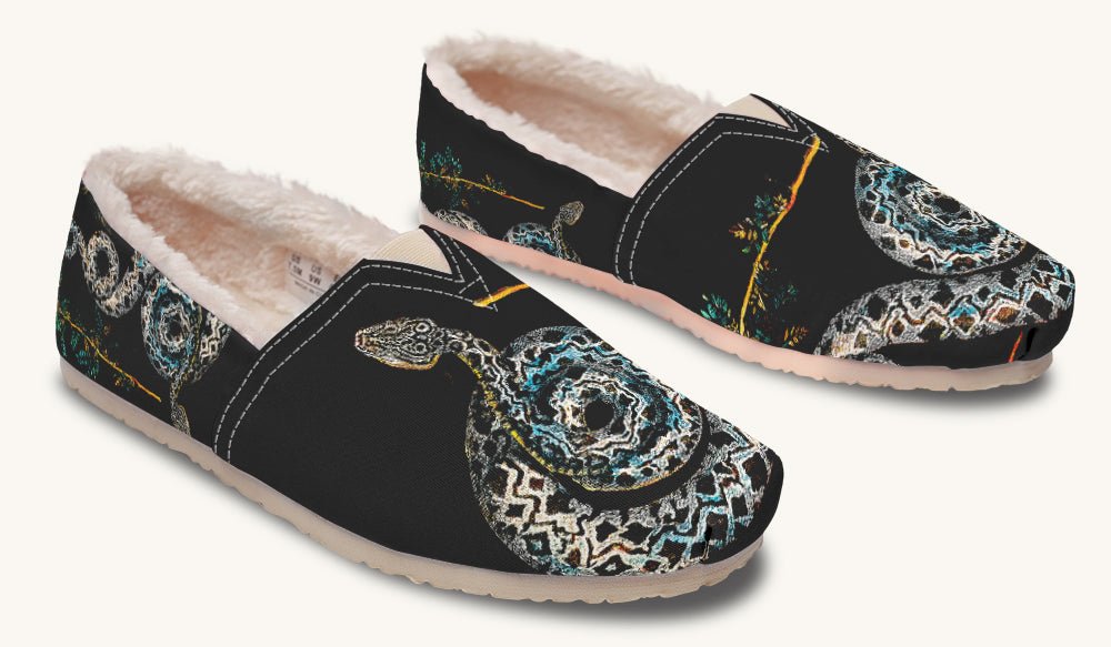Serpent in Bloom Black Winter Casual Shoes - Jaded Lament