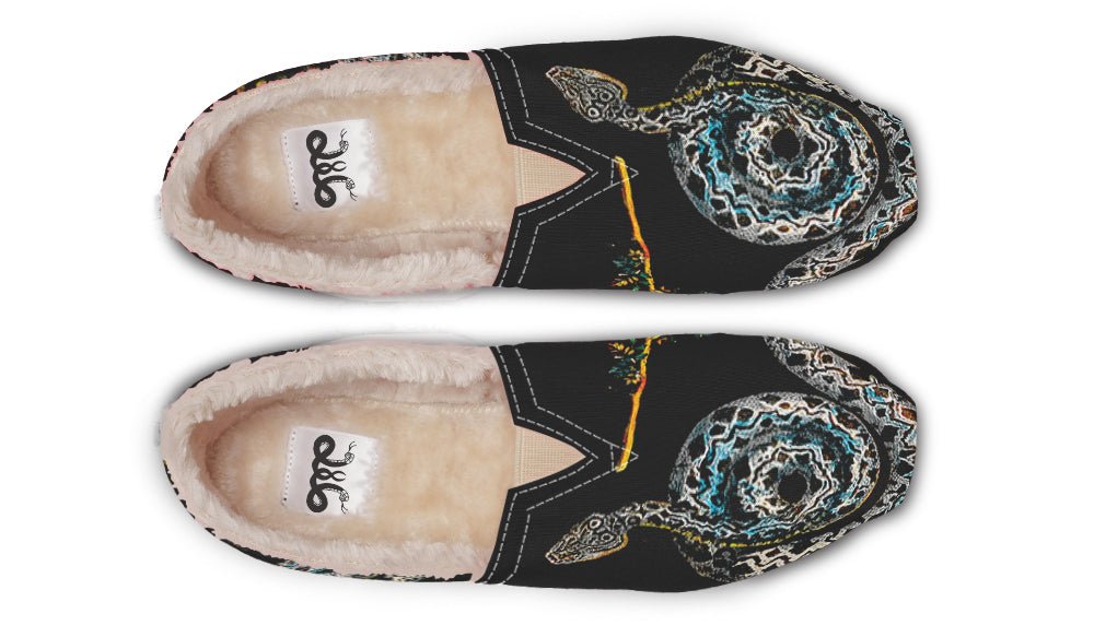 Serpent in Bloom Black Winter Casual Shoes - Jaded Lament