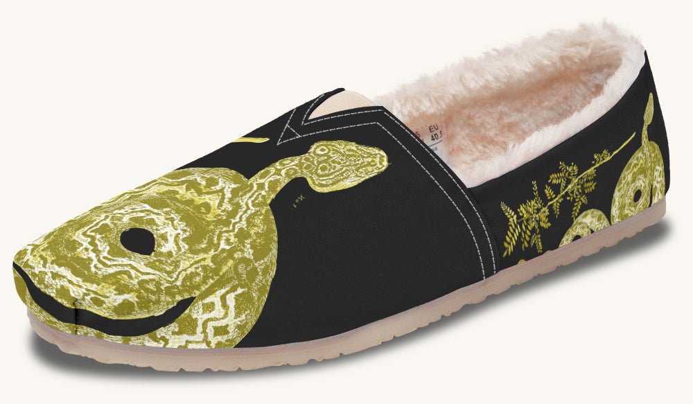 Serpent in Bloom Gold Winter Casual Shoes - Jaded Lament