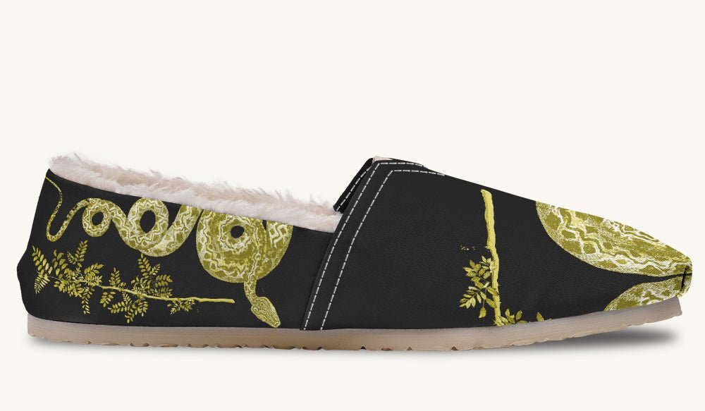 Serpent in Bloom Gold Winter Casual Shoes - Jaded Lament