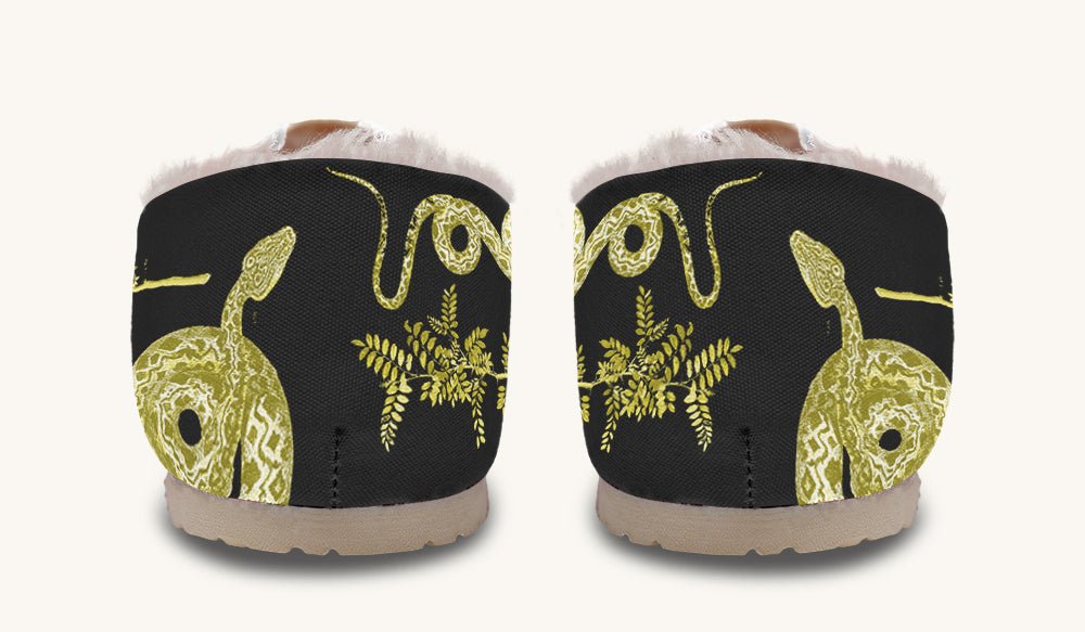 Serpent in Bloom Gold Winter Casual Shoes - Jaded Lament