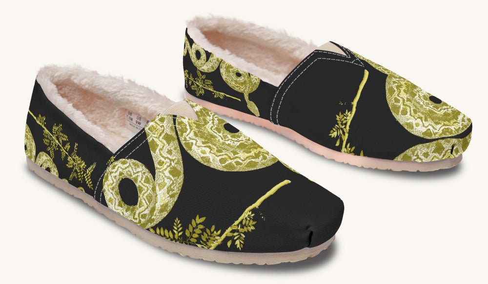 Serpent in Bloom Gold Winter Casual Shoes - Jaded Lament