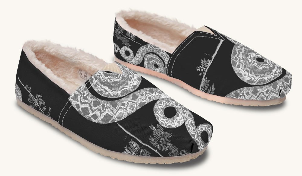 Serpent in Bloom Grey Winter Casual Shoes - Jaded Lament