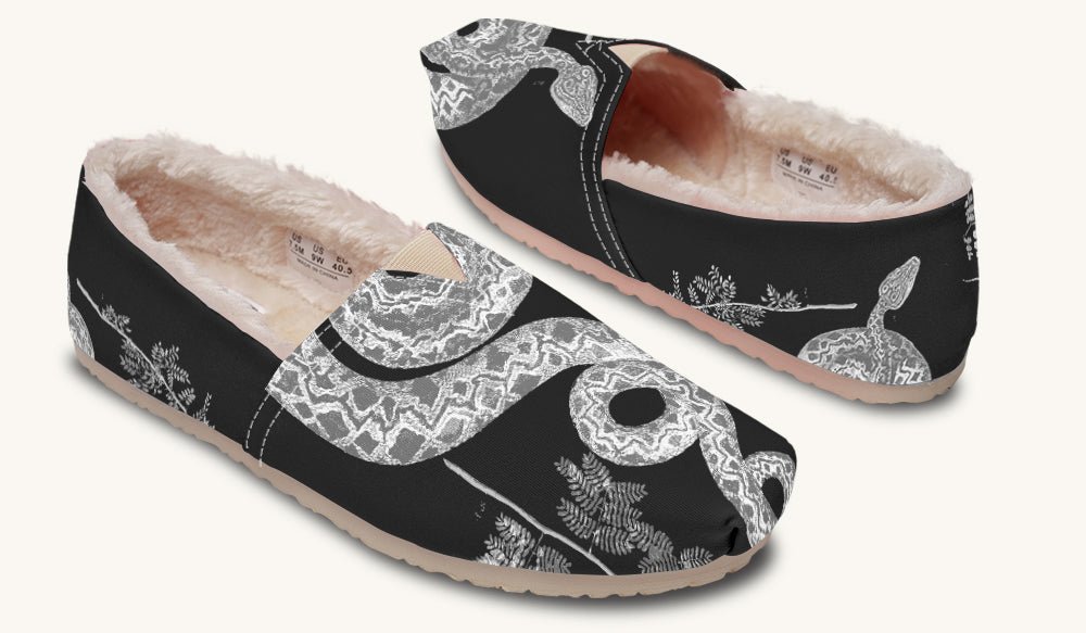 Serpent in Bloom Grey Winter Casual Shoes - Jaded Lament