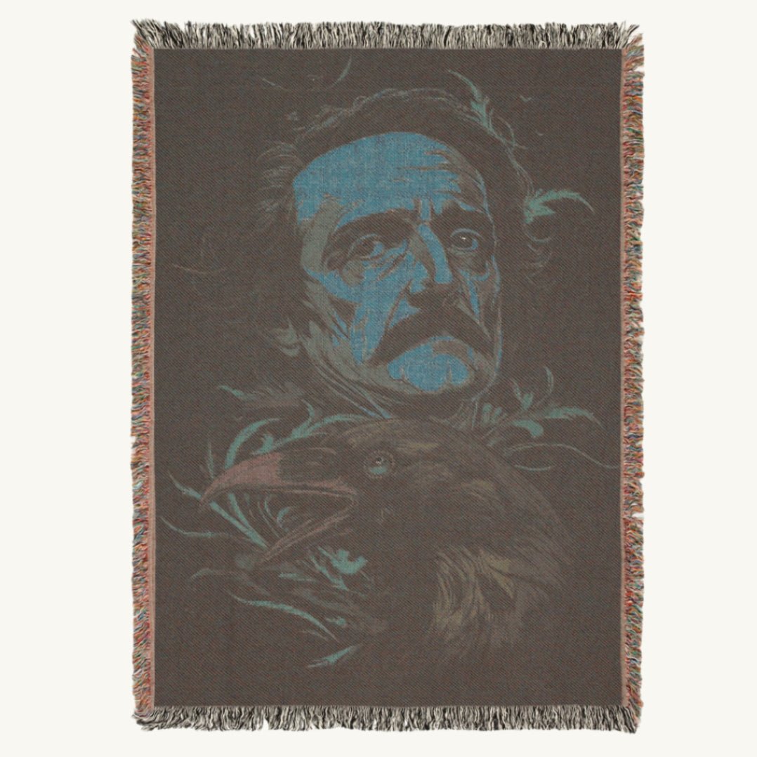 The Nevermore & Evermore Raven Woven Blanket - Jaded Lament