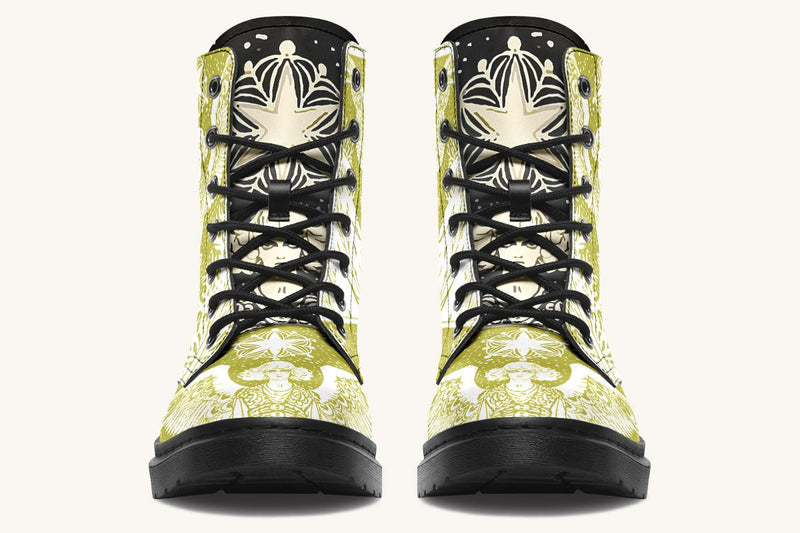 Call Upon the Star Green White Boots - Jaded Lament
