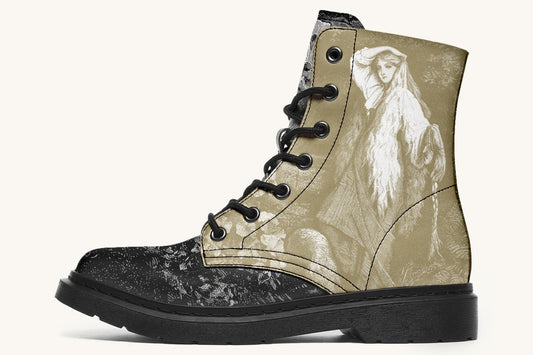 She Watched the Bones Sink Khaki Boots - Jaded Lament