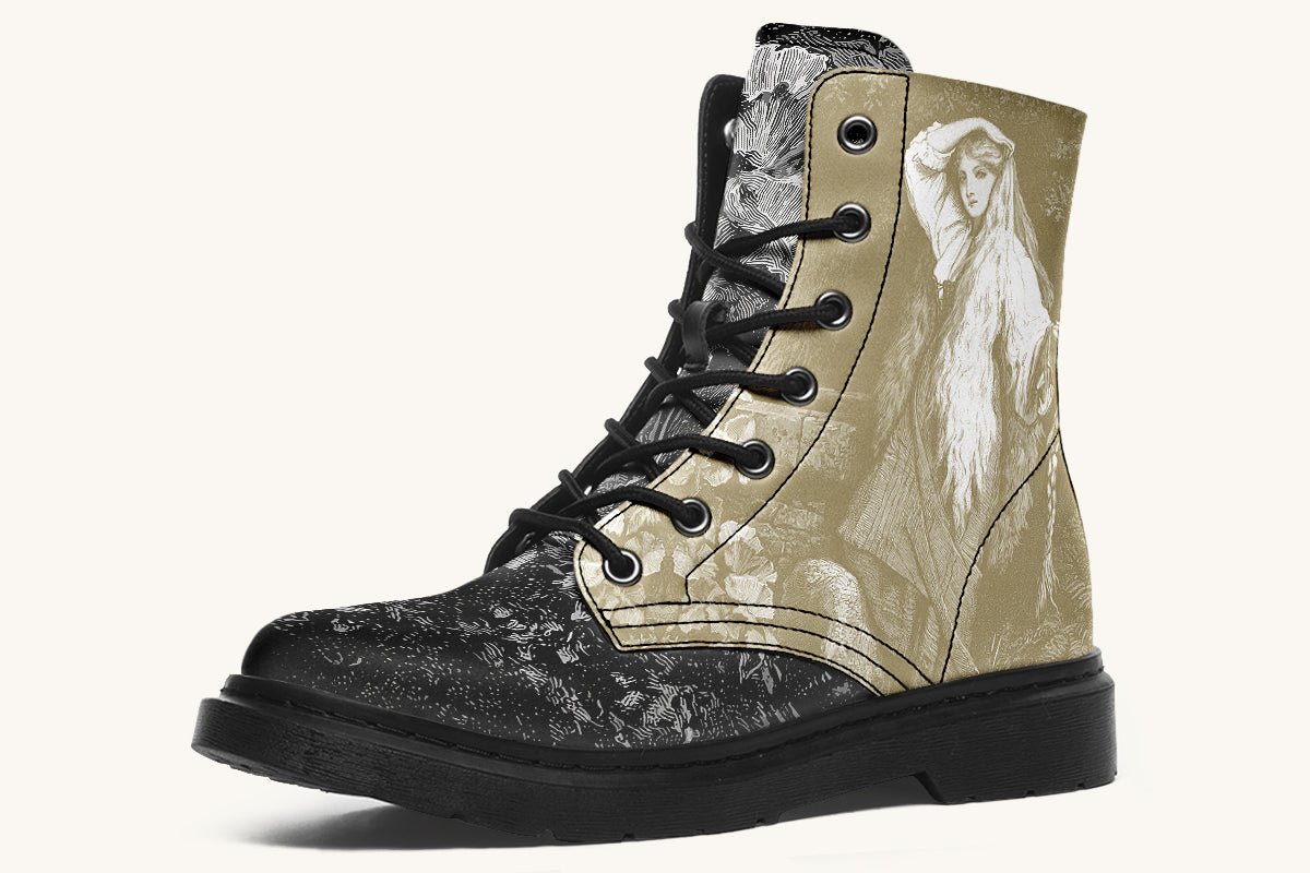 She Watched the Bones Sink Khaki Boots - Jaded Lament