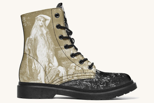 She Watched the Bones Sink Khaki Boots - Jaded Lament