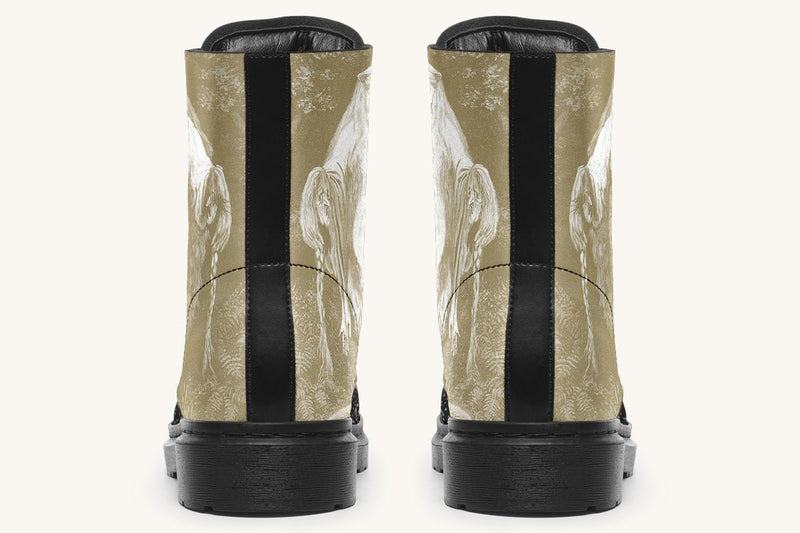 She Watched the Bones Sink Khaki Boots - Jaded Lament