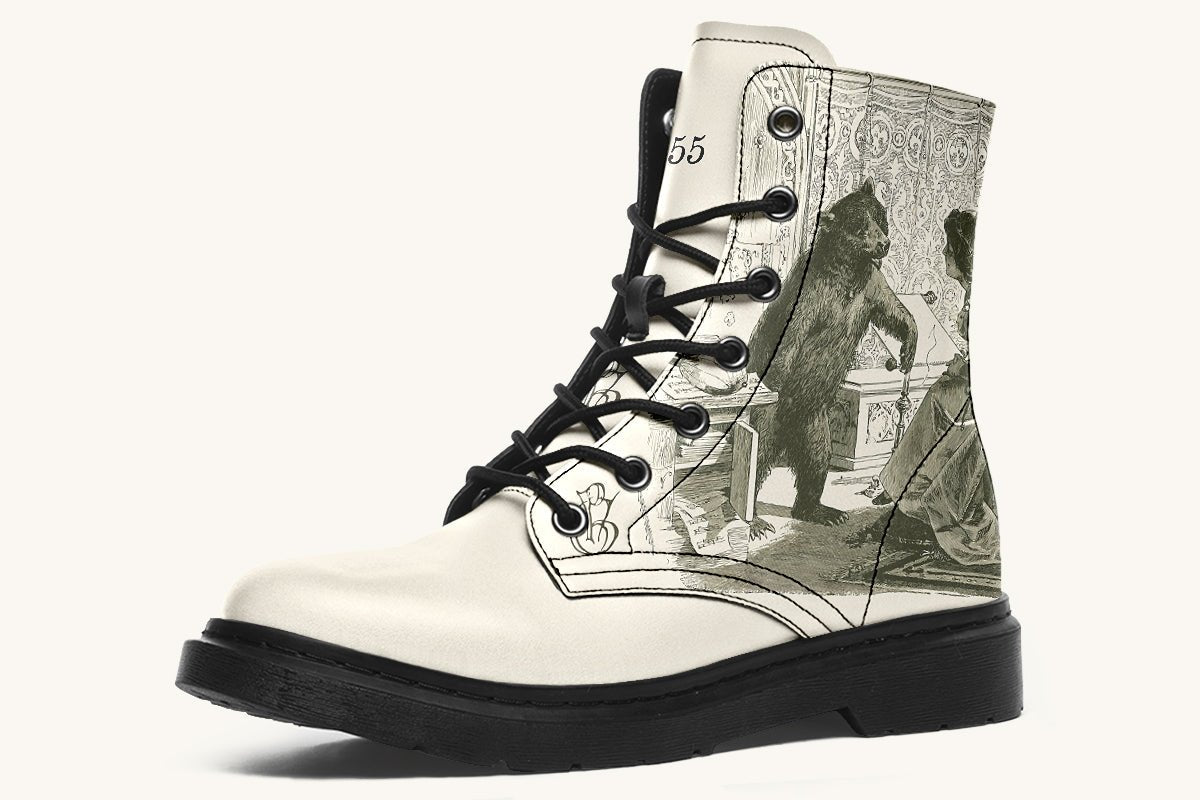 The Bear Shall Be Thy Choice Cream Boots - Jaded Lament
