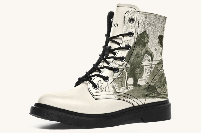 The Bear Shall Be Thy Choice Cream Boots - Jaded Lament