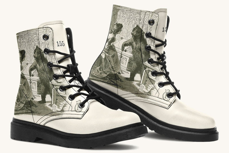 The Bear Shall Be Thy Choice Cream Boots - Jaded Lament