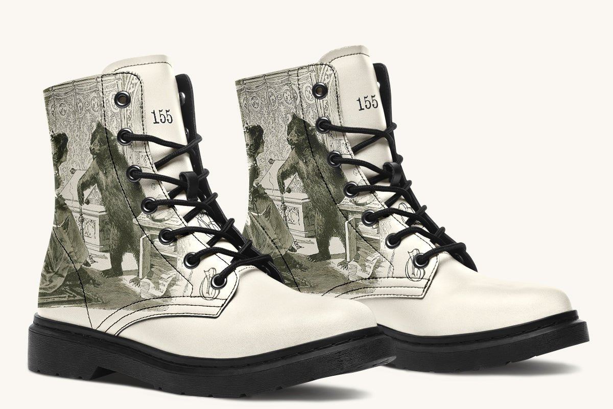 The Bear Shall Be Thy Choice Cream Boots - Jaded Lament