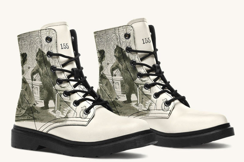 The Bear Shall Be Thy Choice Cream Boots - Jaded Lament