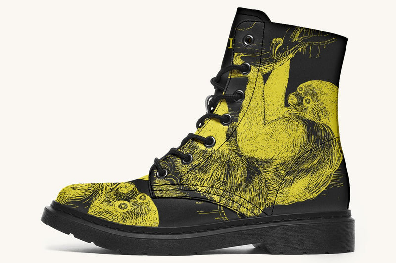 The Sloth Stays Yellow Black Boots - Jaded Lament