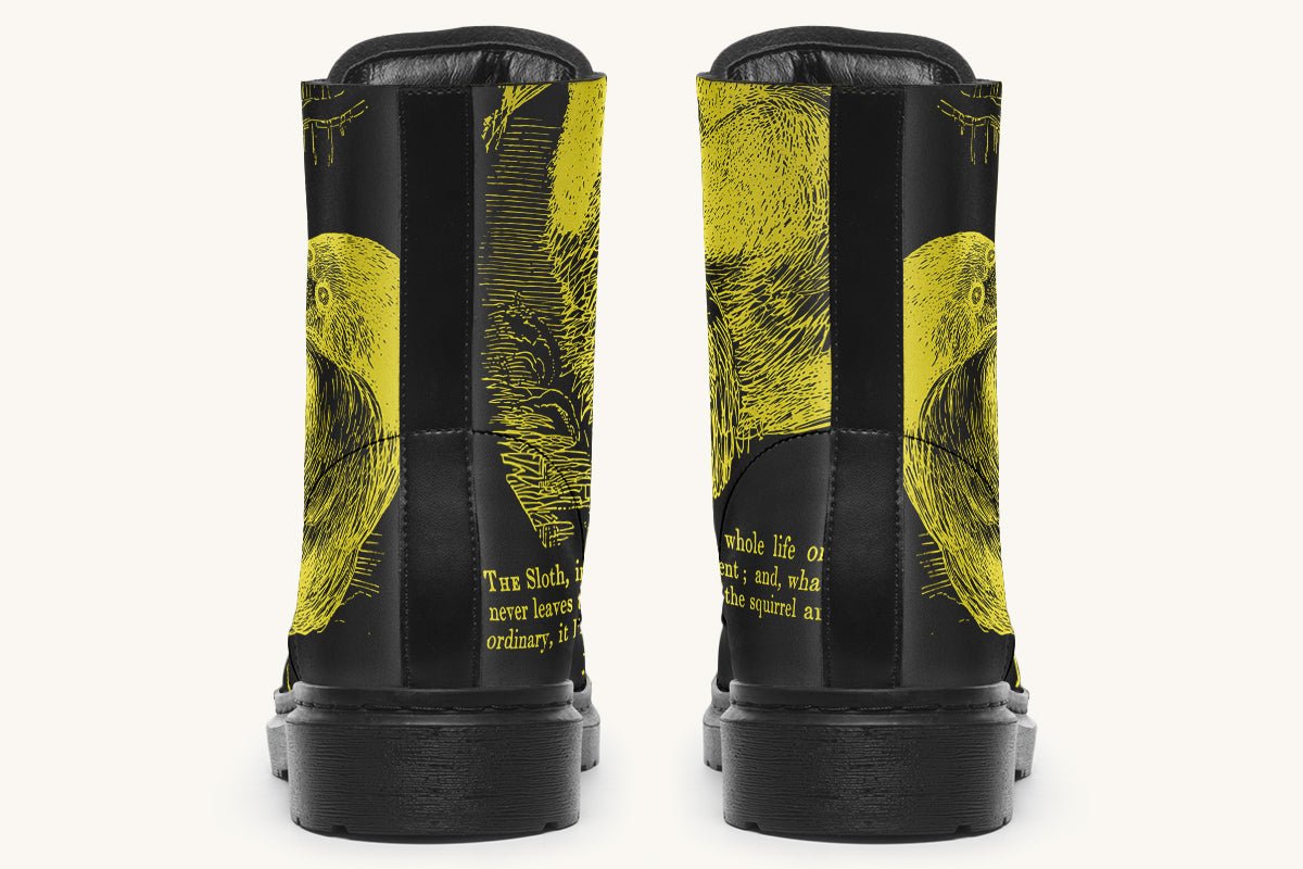 The Sloth Stays Yellow Black Boots - Jaded Lament