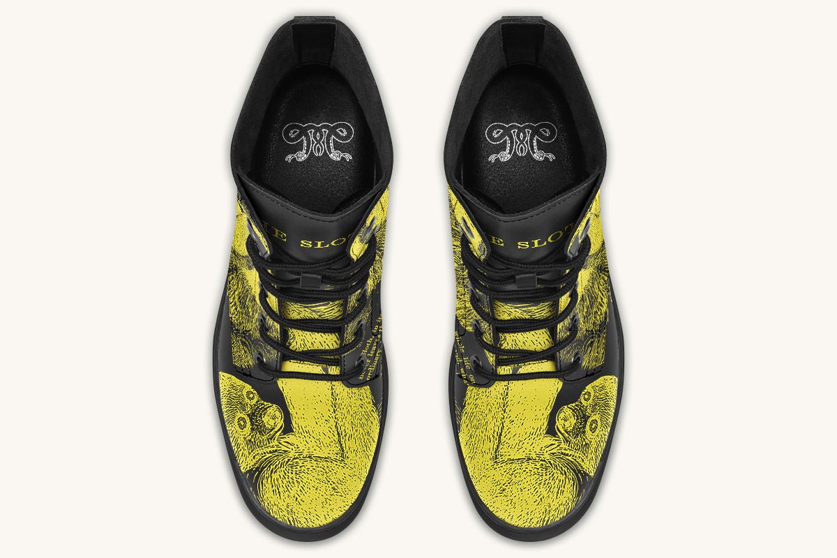 The Sloth Stays Yellow Black Boots - Jaded Lament