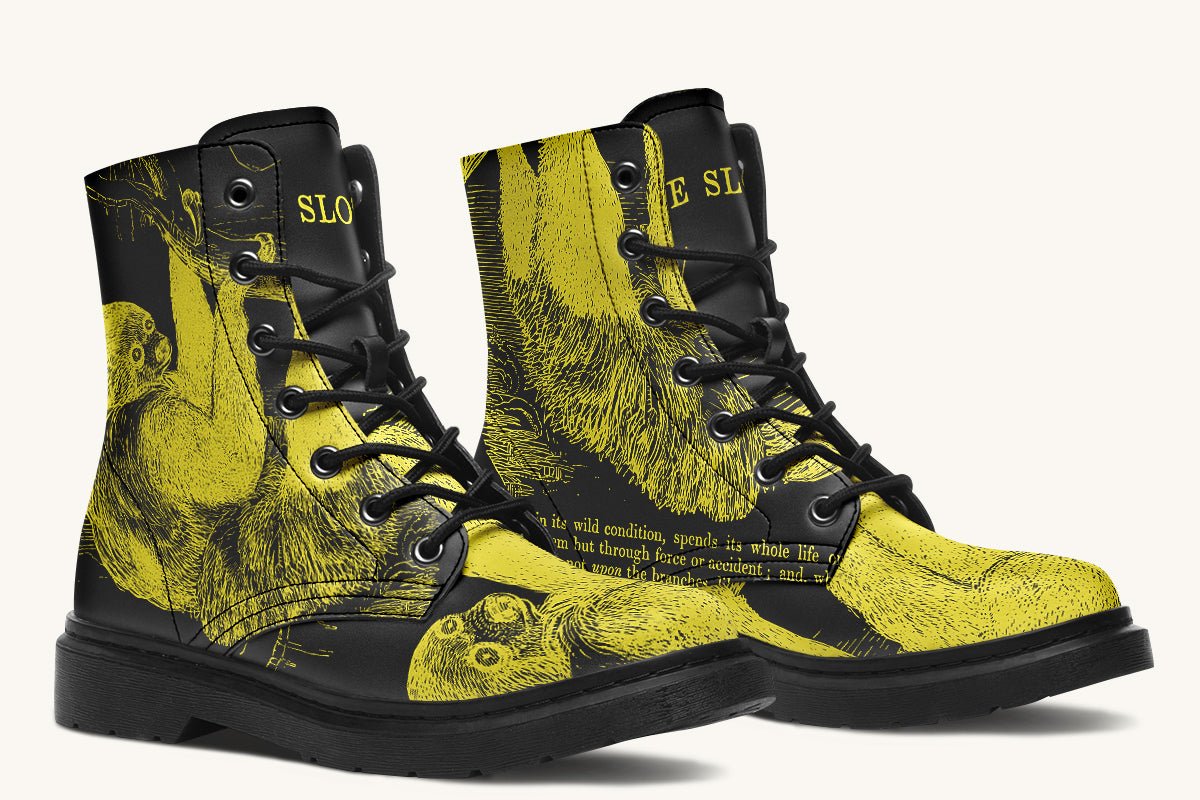 The Sloth Stays Yellow Black Boots - Jaded Lament