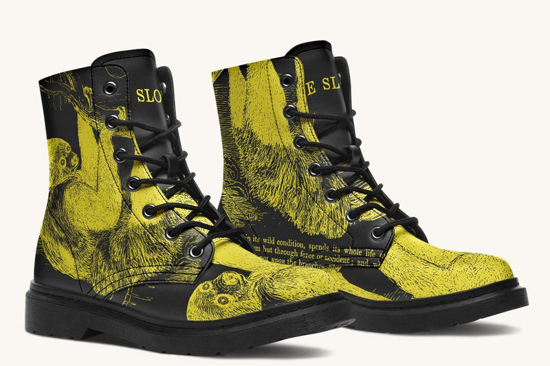 The Sloth Stays Yellow Black Boots - Jaded Lament