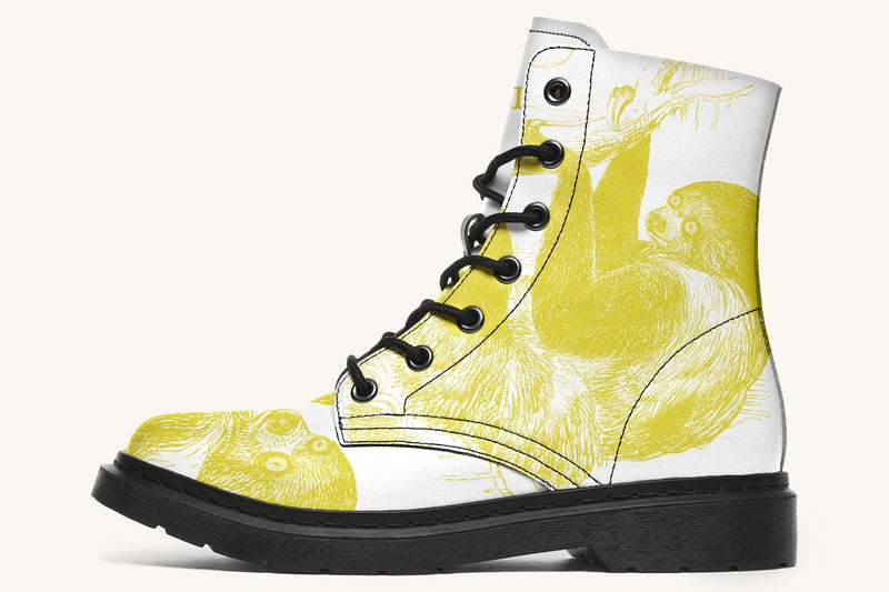 The Sloth Stays Yellow White Boots - Jaded Lament
