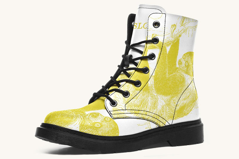 The Sloth Stays Yellow White Boots - Jaded Lament
