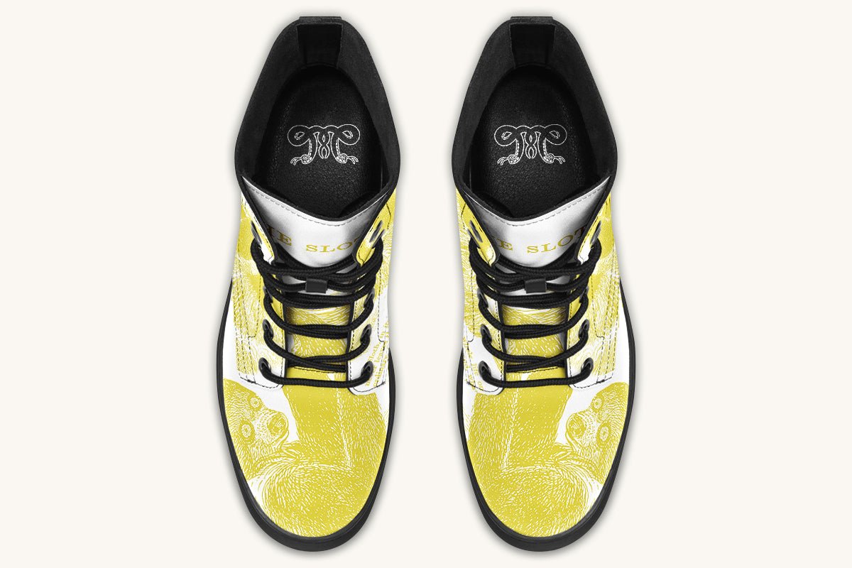 The Sloth Stays Yellow White Boots - Jaded Lament