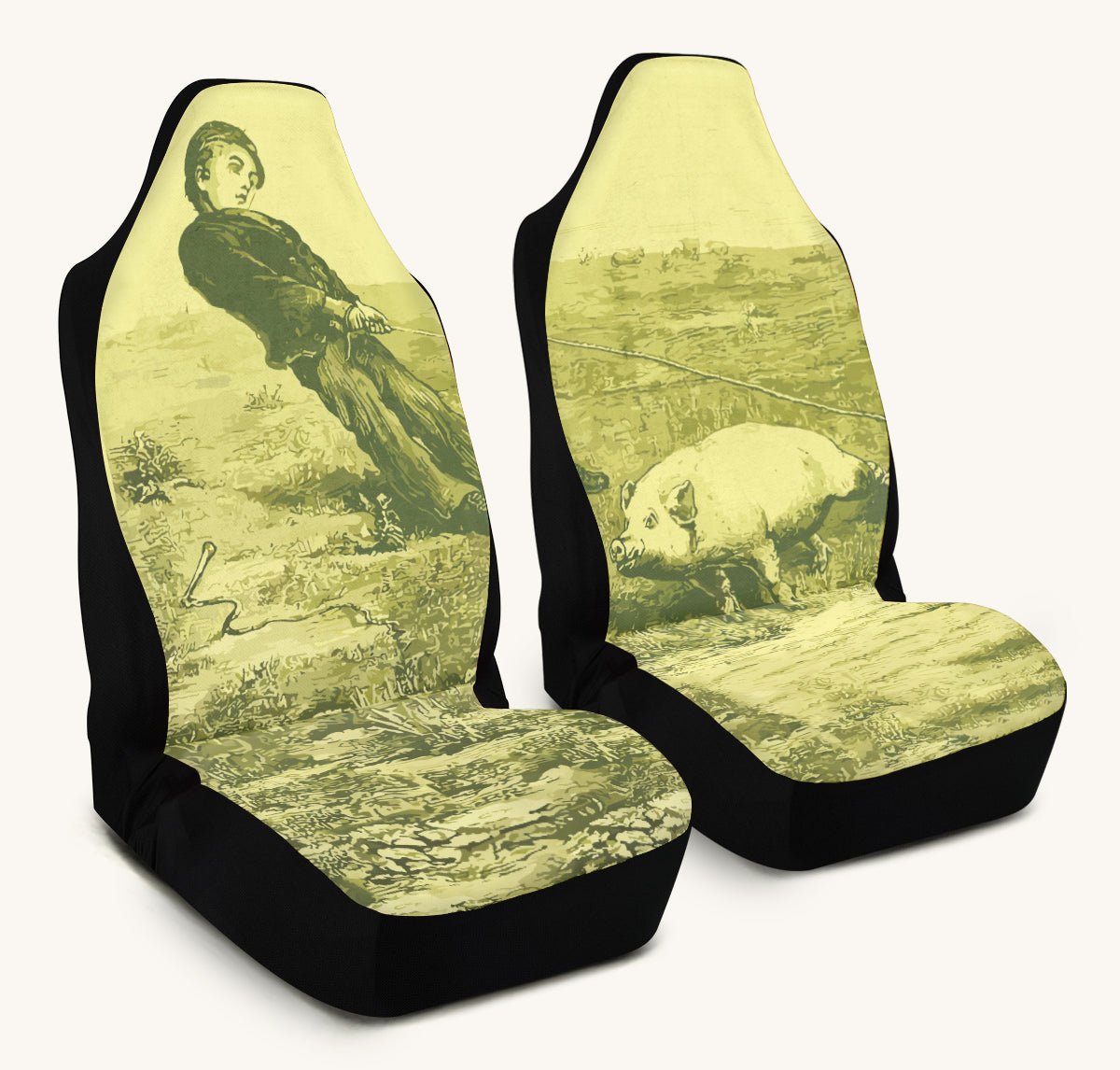 A Pig And His Boy Car Seat Cover - Jaded Lament