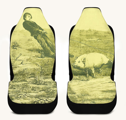 A Pig And His Boy Car Seat Cover - Jaded Lament