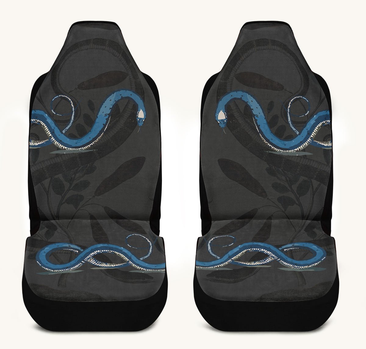 Blue Snake Black Car Seat Cover - Jaded Lament