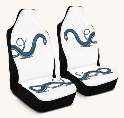 Blue Snake White Car Seat Cover - Jaded Lament