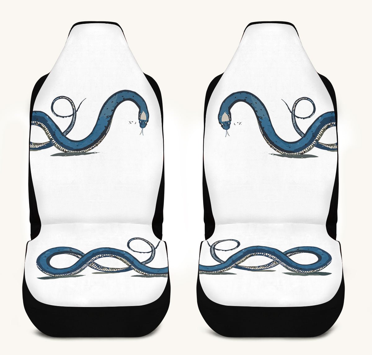 Blue Snake White Car Seat Cover - Jaded Lament