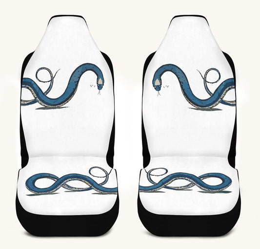 Blue Snake White Car Seat Cover - Jaded Lament