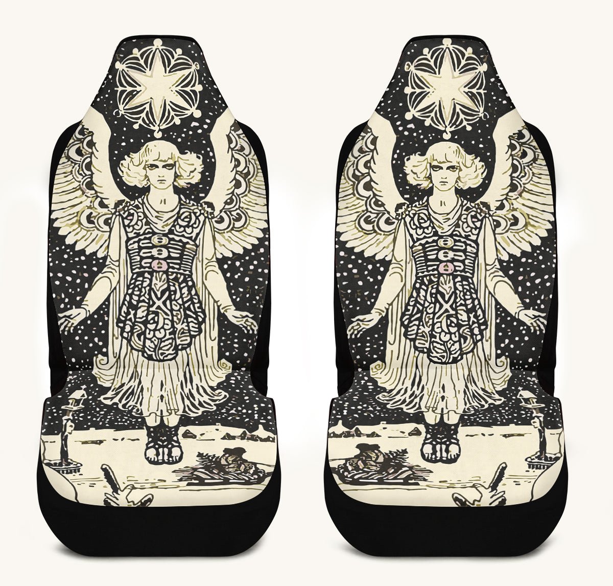 Call Upon the Star Black Car Seat Cover - Jaded Lament
