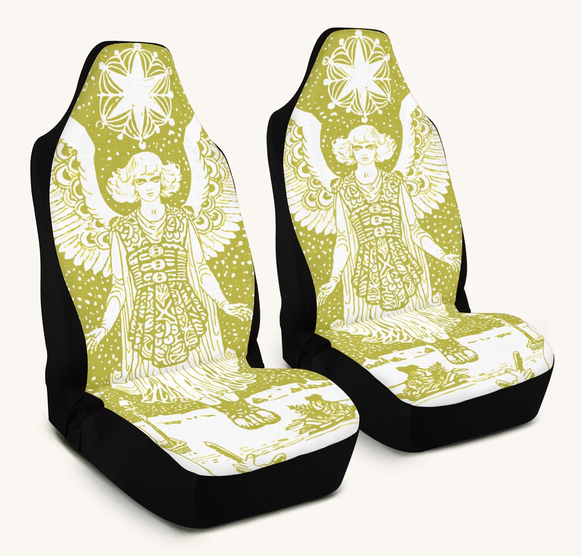 Call Upon the Star Green Car Seat Cover - Jaded Lament
