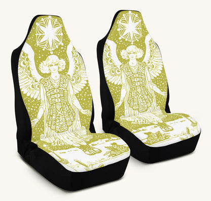 Call Upon the Star Green Car Seat Cover - Jaded Lament