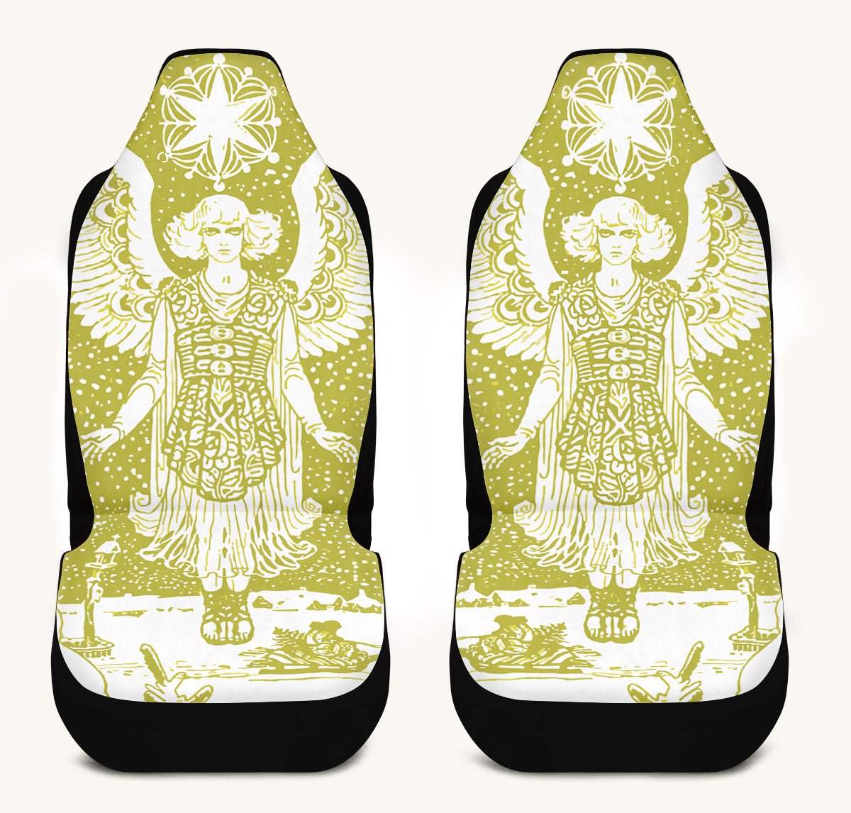 Call Upon the Star Green Car Seat Cover - Jaded Lament