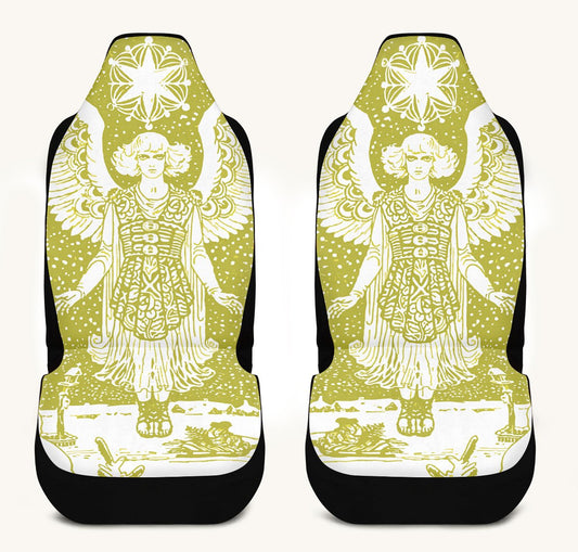 Call Upon the Star Green Car Seat Cover - Jaded Lament