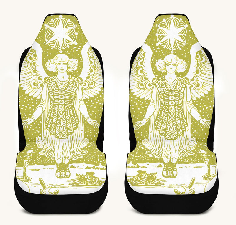 Call Upon the Star Green Car Seat Cover - Jaded Lament