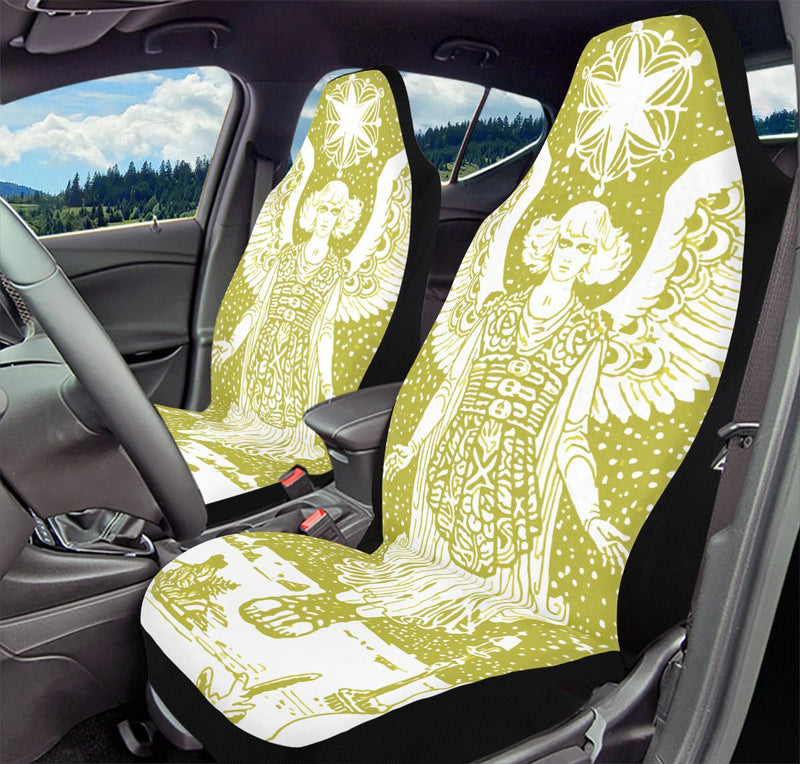 Call Upon the Star Green Car Seat Cover - Jaded Lament