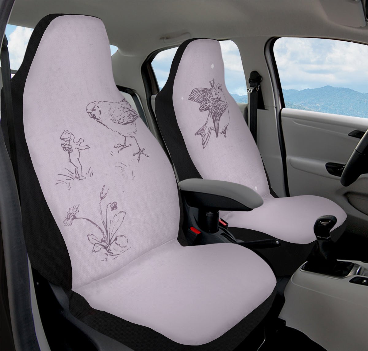 Feather And Cloud Car Seat Cover - Jaded Lament