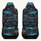 Reptilian in Bloom Black Blue Car Seat Cover - Jaded Lament