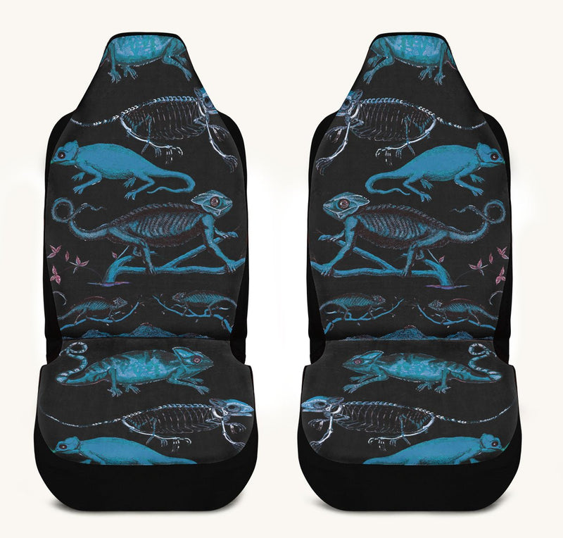 Reptilian in Bloom Black Blue Car Seat Cover - Jaded Lament
